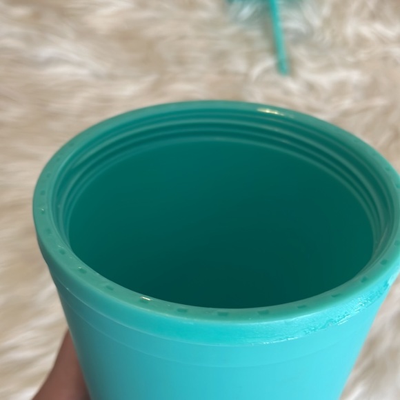 Tiffany blue sea foam green reusable tumbler cup w screw on lid & straw bpa free - Picture 11 of 17
